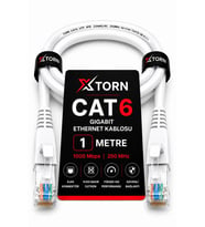 TORN CAT6 Ethernet Kablosu 1 Metre RJ45 LAN İnternet Modem Router Bilgisayar Kablosu