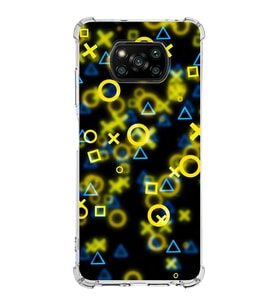 Xiaomi Poco X3 Köşe Korumalı Antişok Kapak Semboller Tasarımlı Şeffaf Silikon Kılıf