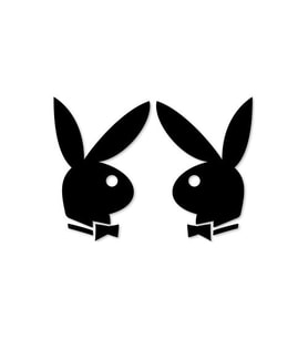Playboy Tavşanı Oto Sticker Sağ-Sol Set 8 x 12 cm