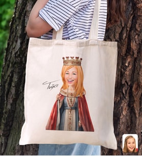 BK Gift Kişiye Özel Kadın Karikatürlü Kanvas Bez Plaj Çantası Baskılı Omuz Çantası-22, Alışveriş Çantası, Arkadaşa Hediye