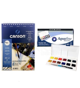 Daler Rowney Aquafine Travel Set 12li Plastik Kutu Defterli S-2