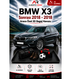 BMW X3 Sonrasi 2018 - 2018 Araca Özel 3D Bagaj Havuzu