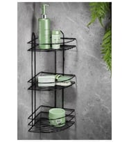 Köşelik Banyo 3 Raflı Siyah Metal Royaleks-56574