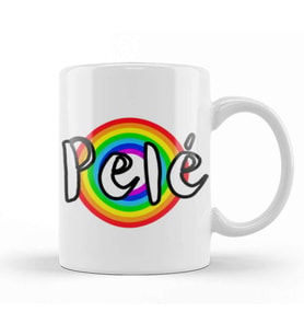 Pelé   Retro Rainbow Style Kupa Bardak Porselen