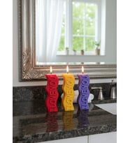 I LOVE YOU 3'LÜ HEDİYELİK DEKORATİF HOŞ KOKULU SOYA WAX MUM (KIRMIZI + SARI + MOR RENKLİ)