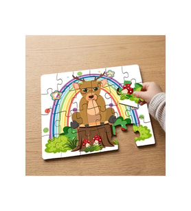 Geyik ve Gökkuşağı Tasarımlı 24 Parça Ahşap Çocuk Puzzle MPK0369
