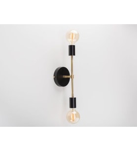 RİOLİGHT RETRO,VİNTAGE,RUSTİK SİYAH 2XE27 DUYLU METAL AYNA ÜSTÜ DUVAR APLİK