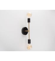 RİOLİGHT RETRO,VİNTAGE,RUSTİK SİYAH 2XE27 DUYLU METAL AYNA ÜSTÜ DUVAR APLİK