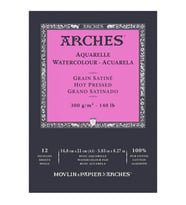 Arches Suluboya Defteri Hot Press Natural White 300 gr A5 12 Sayfa 