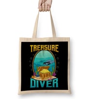 Awesome Scuba Diving Treasure Diver Bez Çanta Uzun Saplı
