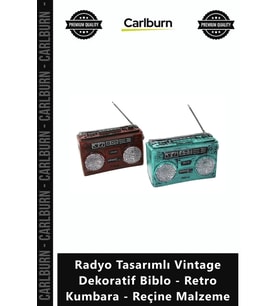 Özel Üretim Nostaljik Ofis Radyo Tasarımlı Vintage Dekoratif Biblo Retro Kumbara Reçine Malzeme