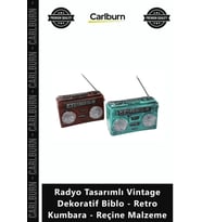 Özel Üretim Nostaljik Ofis Radyo Tasarımlı Vintage Dekoratif Biblo Retro Kumbara Reçine Malzeme