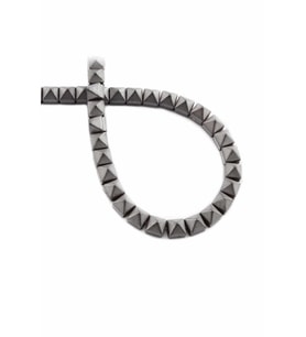 Hematit Doğal Taş Mat Açık Gri Piramit Kesim 6x6x6mm Dizi [AA]