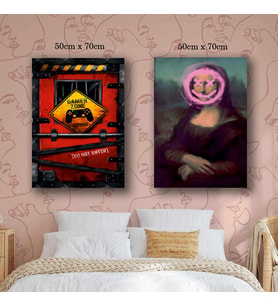 gamer çocuk monalisa sprey tablo resim kanvas 2 adet 50x70