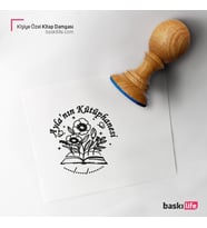 Çiçek Kişiye Özel Kitap Damgası Kitap Mührü Kaşe Kitap Mühür Özel Damga 390