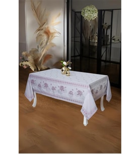 Nilüfer Lüx Jakar Kumaş Mor Masa Örtüsü Dikdörtgen 160x220 Cm - 439 (Standart)