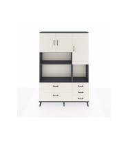 Arges Gardrop 8 Raflı 5 Çekmeceli 3 Kapaklı 132x30x195 Antrasit-Aytaşı