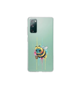 Samsung Galaxy S20 FE ile uyumlu Splash arı tasarımlı şeffaf silikon kılıf