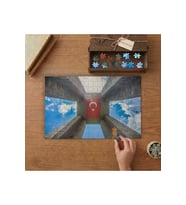 Çanakkale Şehitlik Anıtı - Türk Bayrağı Tasarımı 240 parça Ahşap Puzzle Ahşap Kutuda MP07118