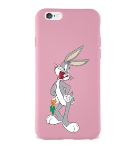 Apple iPhone 6S Plus  Lansman Kılıf Bugs Bunny Tasarımlı Altı Kapalı İçi Kadife Kaplı  Kapak (Şeffaf)