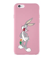 Apple iPhone 6S Plus  Lansman Kılıf Bugs Bunny Tasarımlı Altı Kapalı İçi Kadife Kaplı  Kapak (Şeffaf)