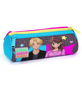 Coral High Mavi Anime Üç Bölmeli Kalem Çantası - Kız Çocuk