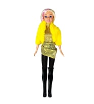 En Güzel Sarışın Bebek - 29Cm Parlak Elbiseli Oyuncak Bebek (Çok Renkli)