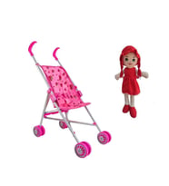 Metal Baston Puset 50 Cm Bez Bebekli Metal Puset ve Oyuncak Bebek (Standart)