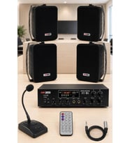 Lastvoice Black Large Paket-3 Hoparlör ve Anfi Anons Ses Sistemi Seti