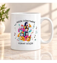 Müzik Öğretmenine İsme Özel Kupa Bardak