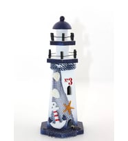 Ahşap Marin Deniz Feneri Model 9 (Krem)