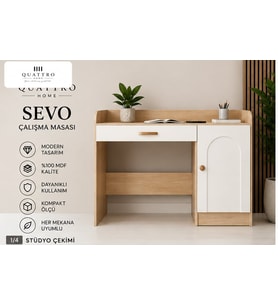 SEVO ÇALIŞMA MASASI -Genişlik: 120 cm Yükseklik: 90 cm Derinlik: 57 cm- %100 MDF