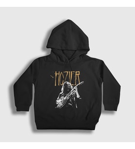 Presmono Unisex Çocuk Siyah Dublin Guitar Müzik Hozier Kapüşonlu Sweatshirt 474528tt
