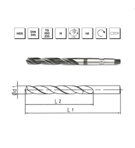Makina Takım HSS 345 RN DIN Mors Konik Saplı Matkap Ucu 24.5mm - MTE B00004002450