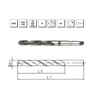 Makina Takım HSS 345 RN DIN Mors Konik Saplı Matkap Ucu 24.5mm - MTE B00004002450