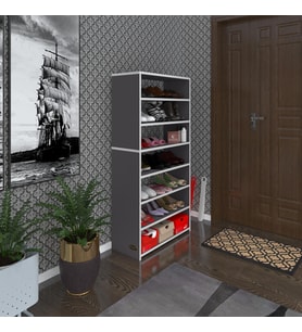 Kenzlife ayakkabılık goya gri 140*70*30 arkalıksız ayakkabı ofis dolabı iki bölme