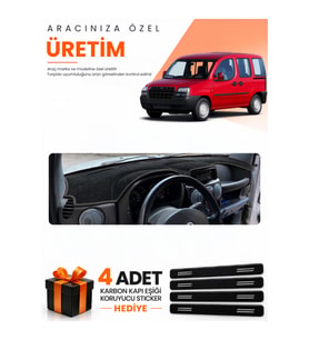 FIAT DOBLO (2000-2008) AİRBAGSİZ K.EKRAN Uyumlu Torpido Koruma Örtüsü Oto Kılıfı - Siyah