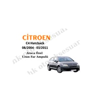 Citroen C4 Hatcback 08/2004 - 03/2011 Araca Özel Uzun Far Ampulü