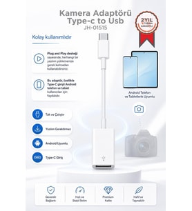Torima Kamera Adaptörü Type-c to Usb JH01515 Beyaz