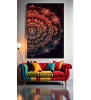 MANDALA 1 Ev Duvar Salon Güzellik Salonu Ofis Dükkan Dekarasyon Kanvas Tablo (Çok Renkli)