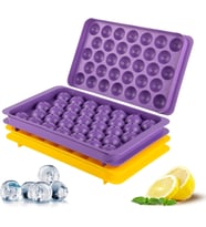 Buz Küpü Tepsisi - Dondurucu için Buz Küpü Tepsileri (2, Sarı/Mor, 66 pCS)