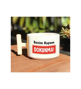 Benim Kupam Dokunma Baskılı Beyaz T Kulp Kupa Bardak