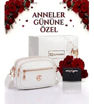 Cüzdan Hediyeli 4 Bölmeli kaliteli Kadın Çapraz Askılı Omuz Çantası