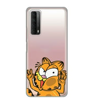 Huawei P Smart 2021 Uyumlu Garfield Desenli Şeffaf Telefon Kılıfı
