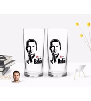 BK Gift Kişiye Özel Renkli Baskılı Godfather Baba Tasarımlı İkili Rakı Bardağı Seti-1 (Beyaz)