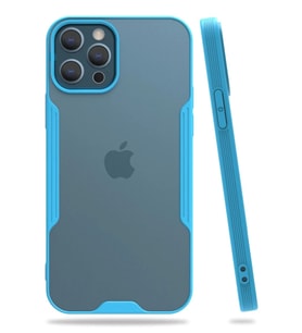 Newface Apple iPhone 12 Pro Max Kılıf Platin Silikon - Mavi