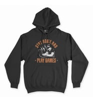 Stay Home Play Game Siyah Kapşonlu Sweatshirt Hoddie