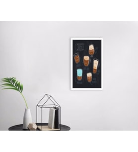 BK Home Coffee Tasarımlı Dekoratif Ahşap Beyaz Çerçeveli Tablo-20
