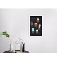 BK Home Coffee Tasarımlı Dekoratif Ahşap Beyaz Çerçeveli Tablo-20