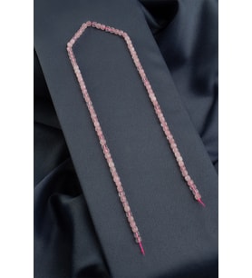 Pembe Kuvars Doğal Taş Parlak Küp Faset Kesim 4mm Dizi [AA]